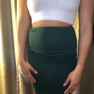 Green midi skirt